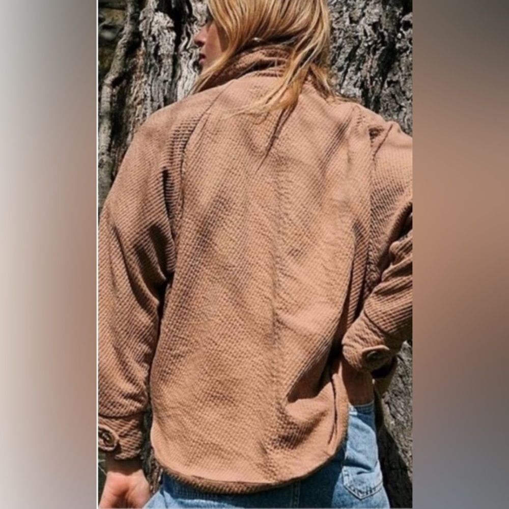 Free People Corduroy Remi Double breasted Jacket Size L Oversized Utility - Picture 2 of 12